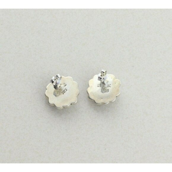 Sterling Silver Created Cats Eye Earrings Stud Post Earrings - Picture 8 of 8